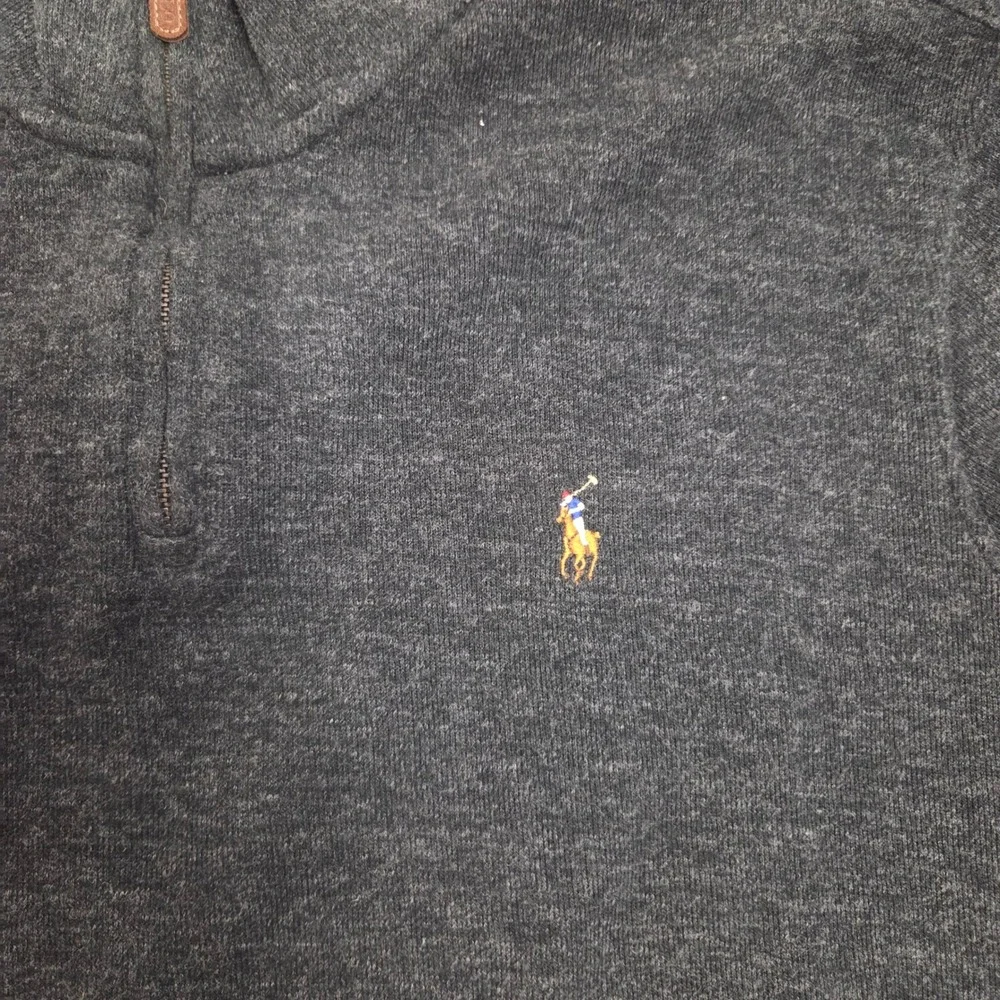 Polo Ralph Lauren Estate Rib Quarter Zip Pullover Sweater Charcoal Gray Men's L